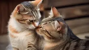 Why do the cats groom each other?